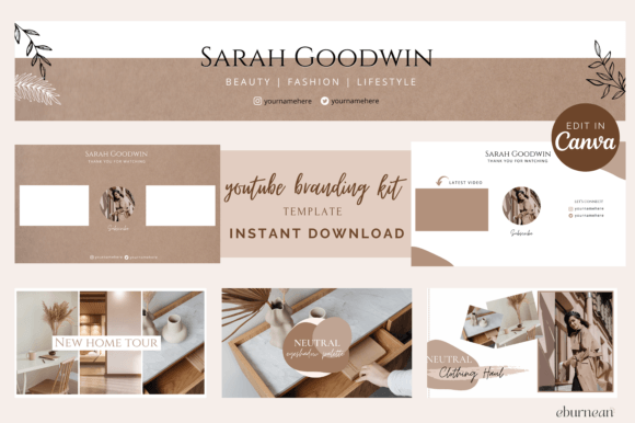 Download Minimal Youtube Branding Kit for Canva - Youtube Collection